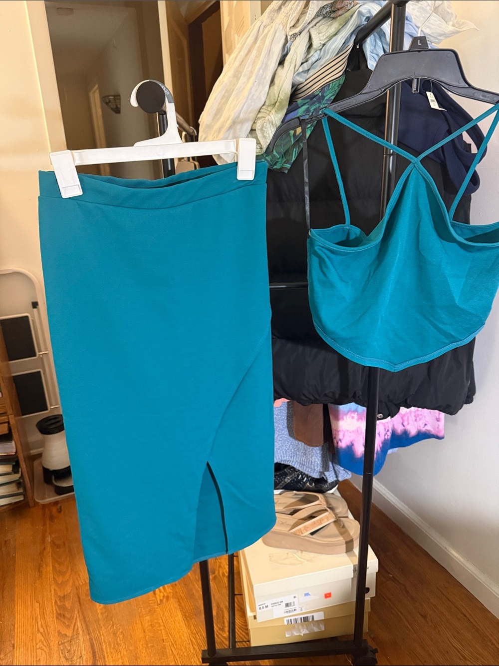 Teal Pencil Skirt — Sleek High-Waist Pencil Silhouette